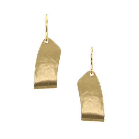 Brass Folded Arc Wire Earrings