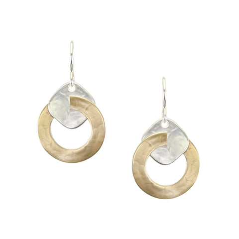 Small Ring with Rounded Square Wire Earrings