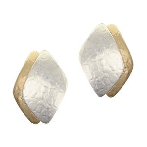 Layered Rounded Diamonds Clip or Post Earring