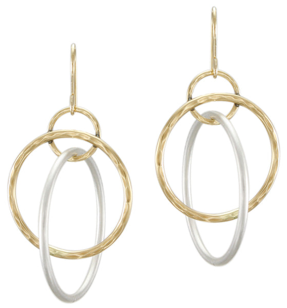 Three Interlocking Wire Rings Earring
