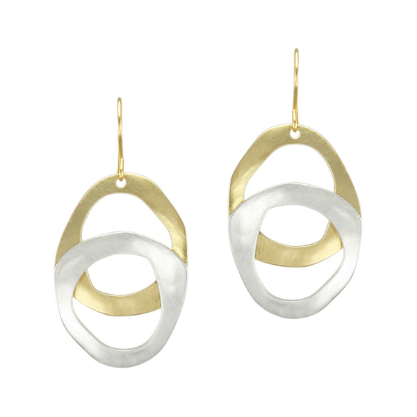 Layered Organic Rings Wire Earring