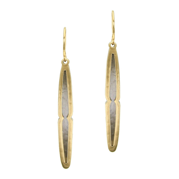Long Cinched Oval with Frame Wire Earring