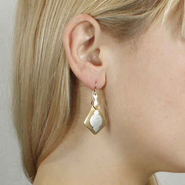 Diamond with Disc and Points Wire Earring