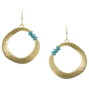 Organic Ring with Gemstone Beads Earring
