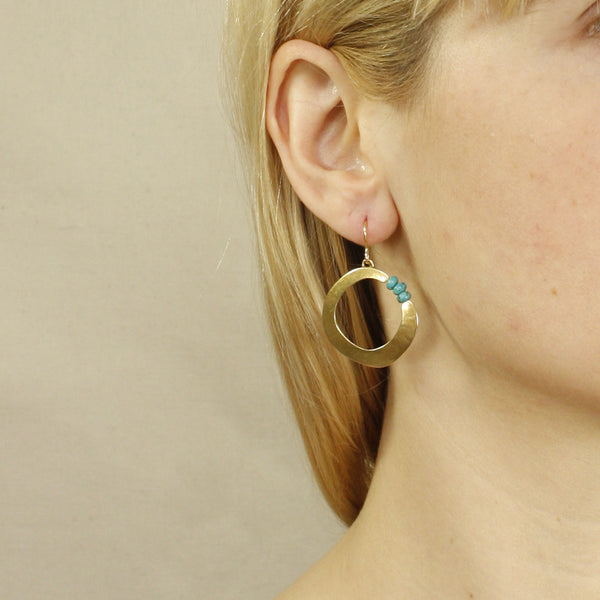 Organic Ring with Gemstone Beads Earring