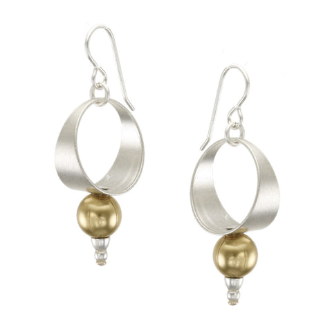 Tapered Hoop with Large Spherical Bead Earring