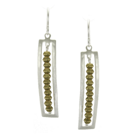 Square Frame with Bead Line Earring