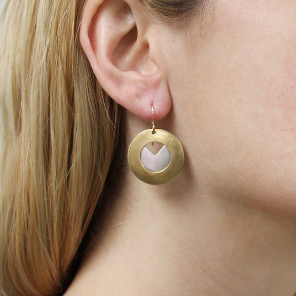 Wide Ring and Sliced Disc Earring