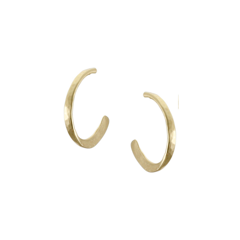 Small Hammered Hoop Post Earring
