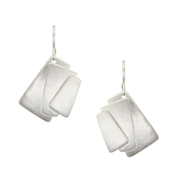 Medium Layered Rectangles Wire Earring