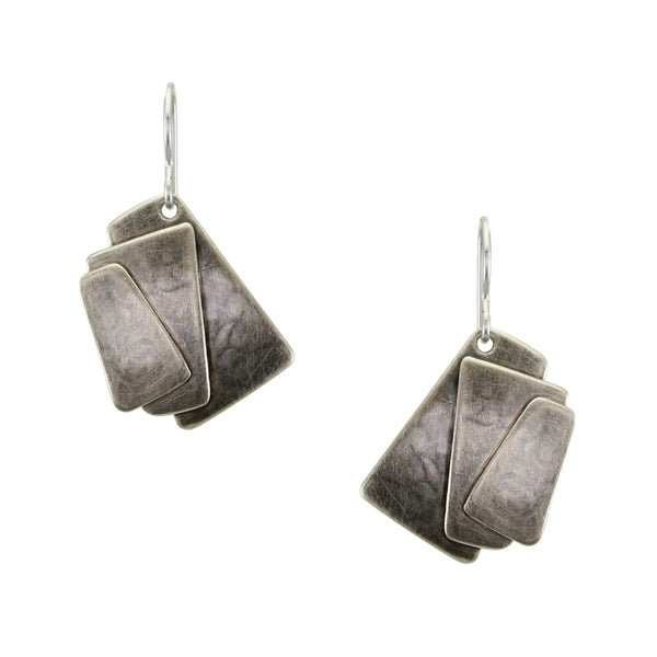 Medium Layered Rectangles Wire Earring