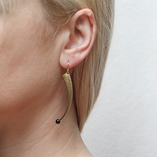 Swoop with Black Bead Wire Earring