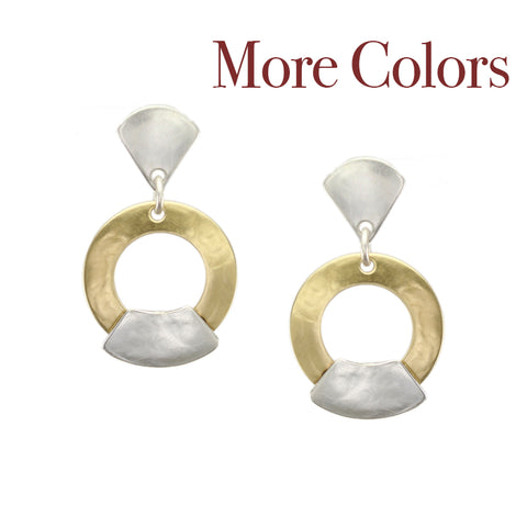 Teardrop with Ring and Fan Post Earring