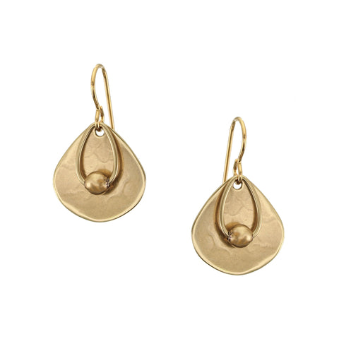 Teardrop with Ring and Bead Wire Earring
