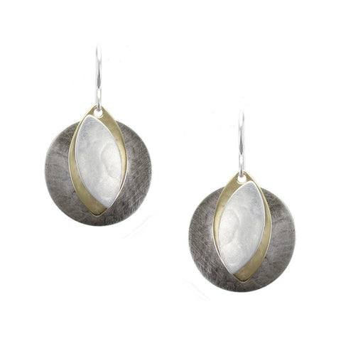 Small Disc and Leaves Earring
