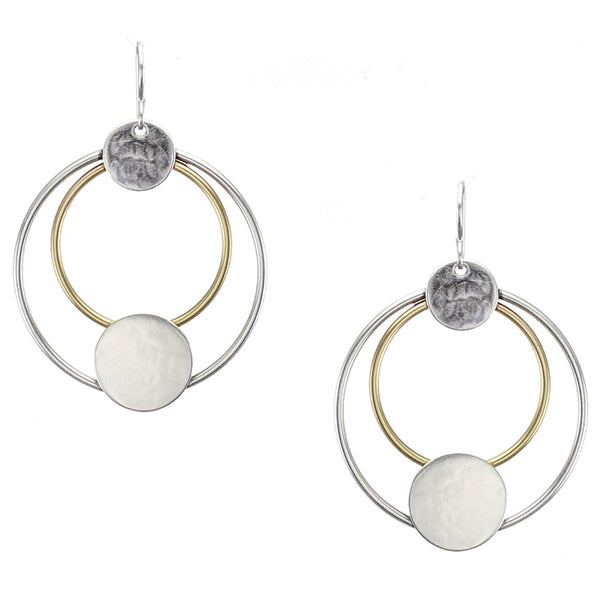 Large Double Hoops with Discs Earring