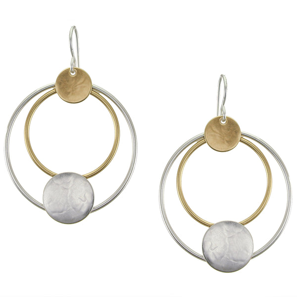 Large Double Hoops with Discs Earring