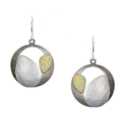 Cutout Disc and Leaves Earring