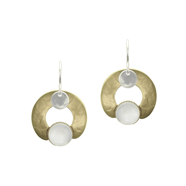 Disc and Wide Ring Mother of Pearl Earring