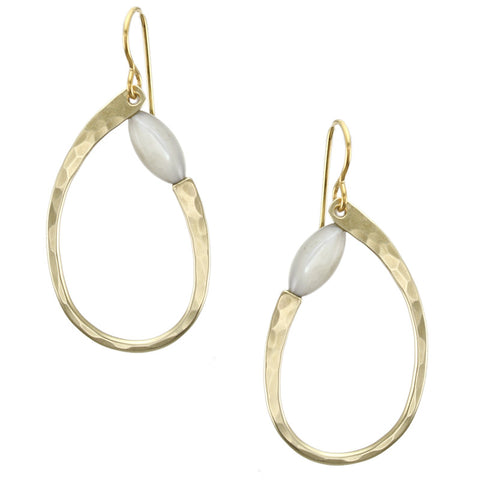Oval Ring with Mother of Pearl Bead Earring