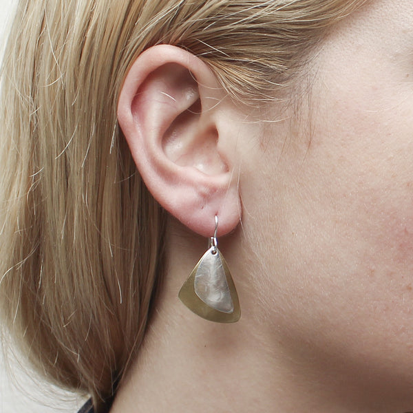 Rounded Triangle with Crescent Earring