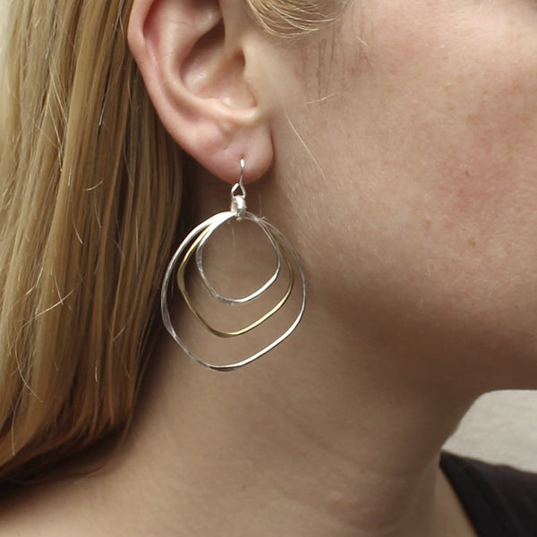 Large Layered Organic Rings Earring