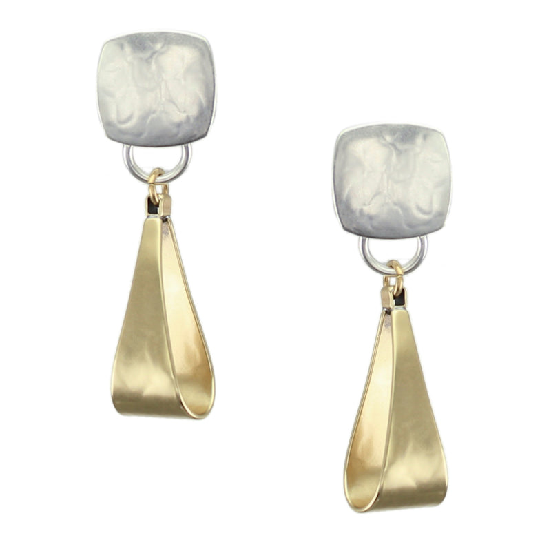 Medium Rounded Square with Long Loop Earring