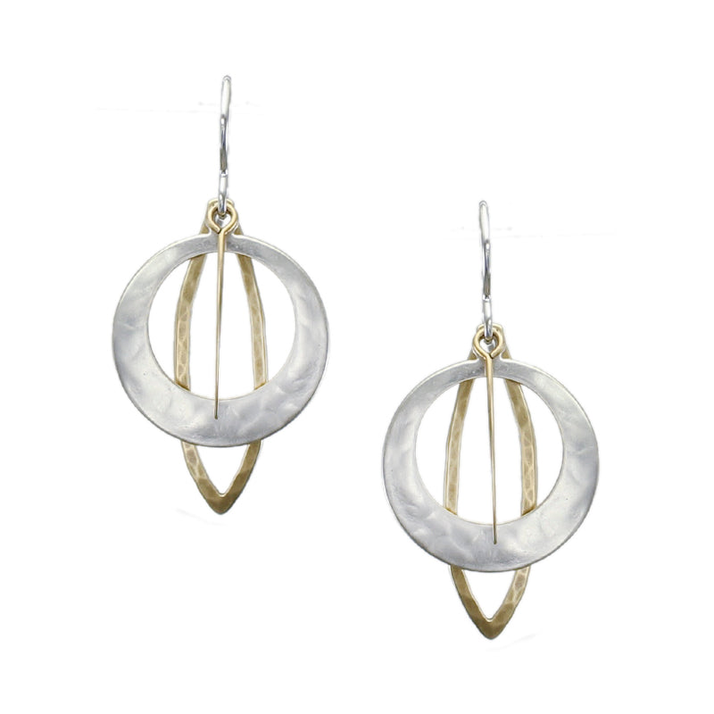 Cutout Discs with Leaf Rings Earring
