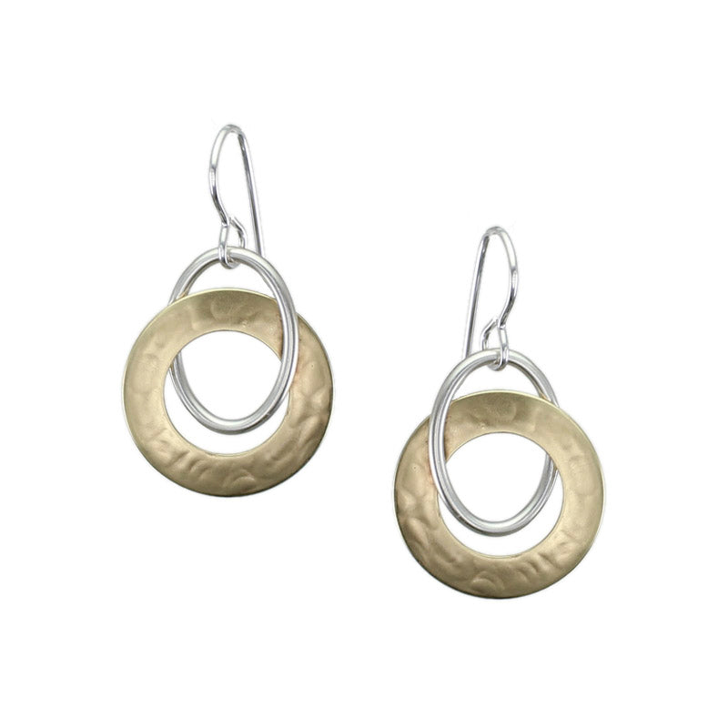 Interlocking Smooth and Wide Ring Earring