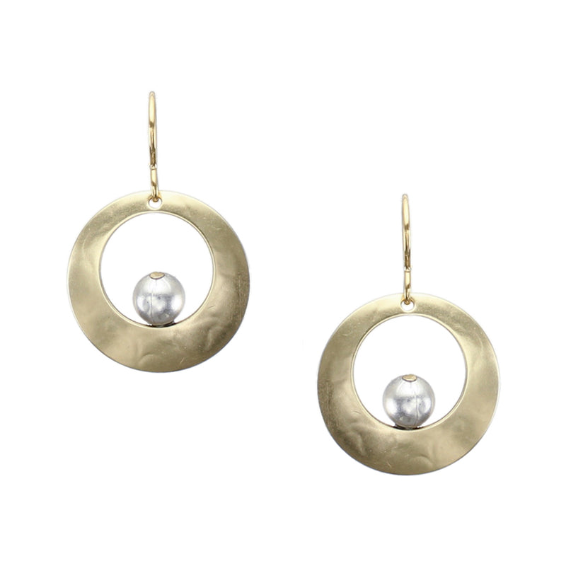 Cutout Disc with Perched Bead Earring