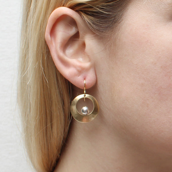 Cutout Disc with Perched Bead Earring