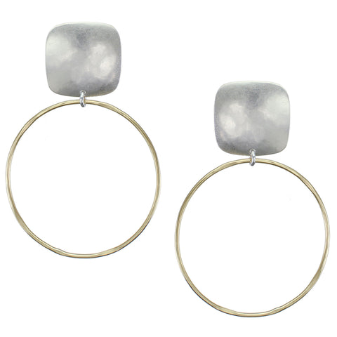 Rounded Square with Large Ring Earring