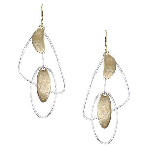 Oval and Semi-Circle with Oval and Triangle Rings Earring