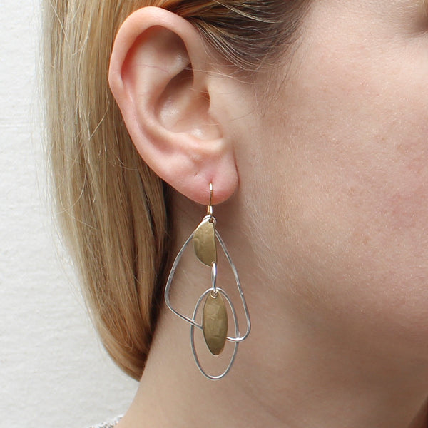 Oval and Semi-Circle with Oval and Triangle Rings Earring