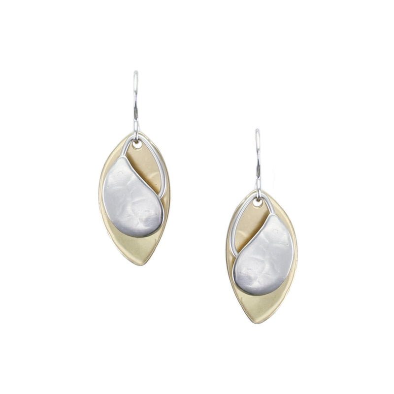 Teardrop with Ring and Leaf Earring