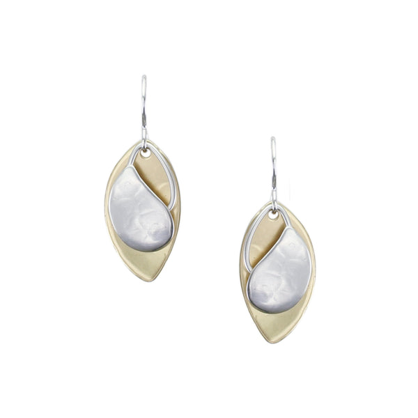 Teardrop with Ring and Leaf Earring