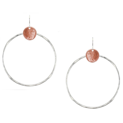 Disc with Large Ring Wire Earring