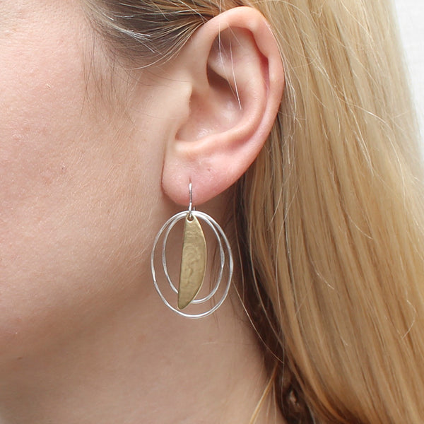 Slice with Oval Rings Earring