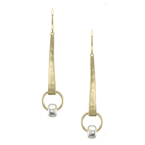 Long Taper with Ring and Bead Wire Earring