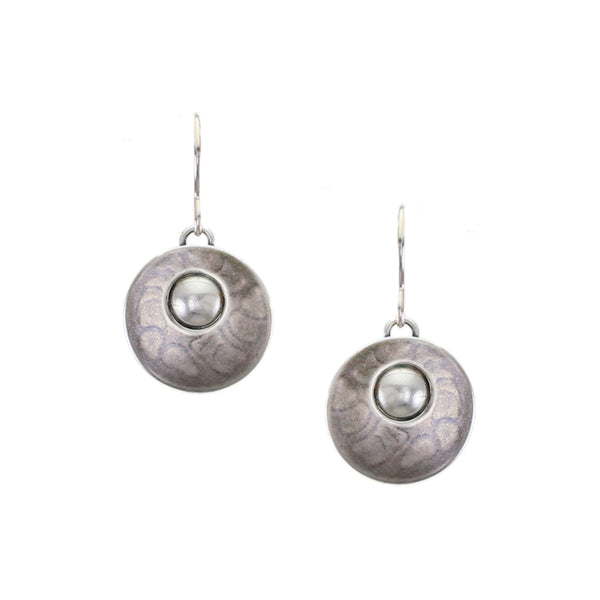 Disc with Inset Bead Wire Earring