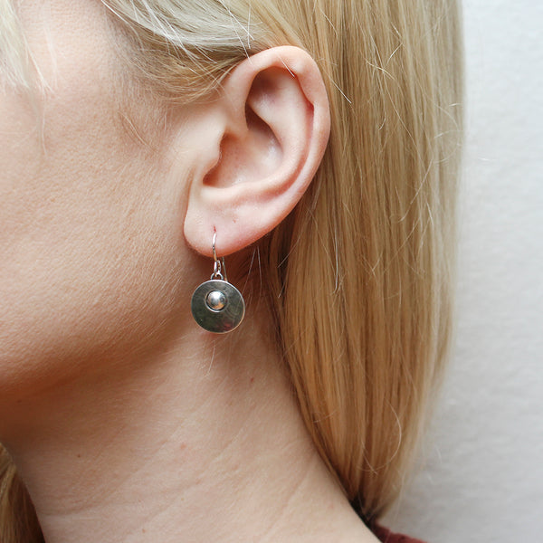 Disc with Inset Bead Wire Earring