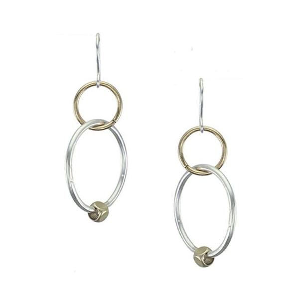 Interlocking Rings with Bead Wire Earring