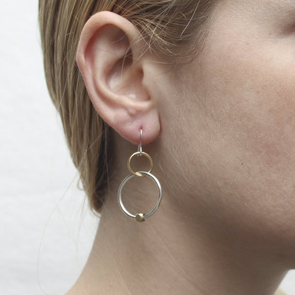 Interlocking Rings with Bead Wire Earring