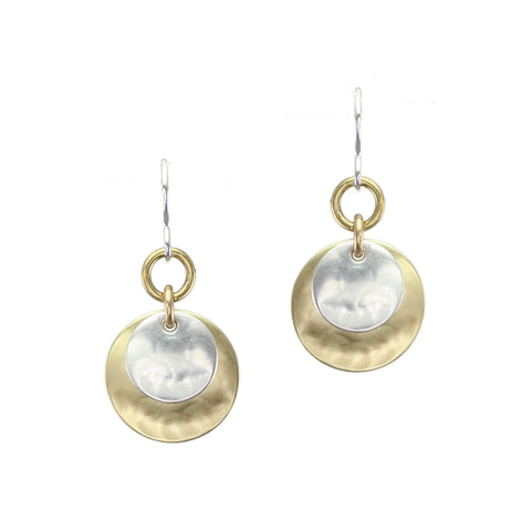 Ring with Layered Discs Wire Earring