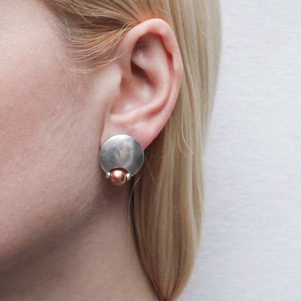 Cutout Domed Disc with Bead Post Earring