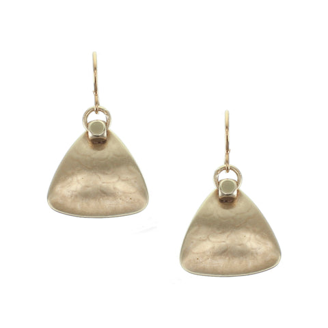 Rounded Triangle with Bead and Ring Wire Earring