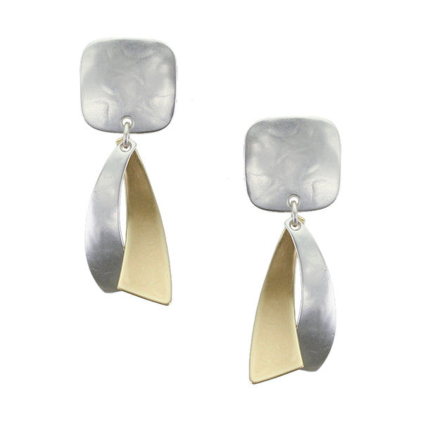 Small Rounded Square with Convex and Concave Tapers Earring