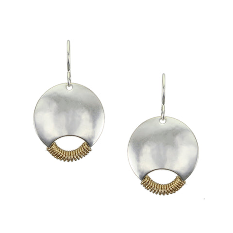 Domed Crescent with Wire Wrapping Wire Earring
