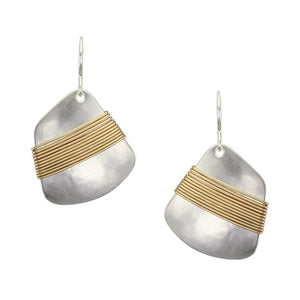 Rounded Trapezoid with Wire Wrapping Wire Earring