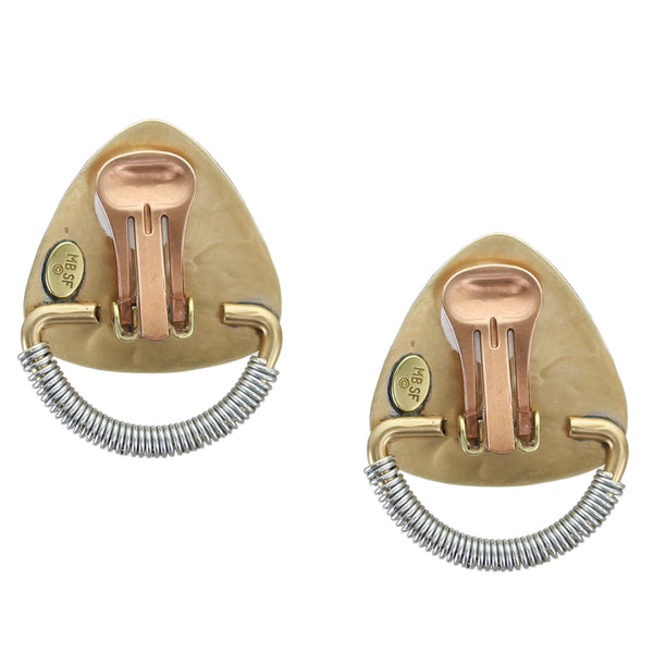 Large Rounded Triangle with Wire Wrapping Post or Clip Earring